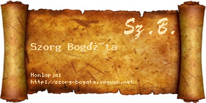 Szorg Bogáta névjegykártya